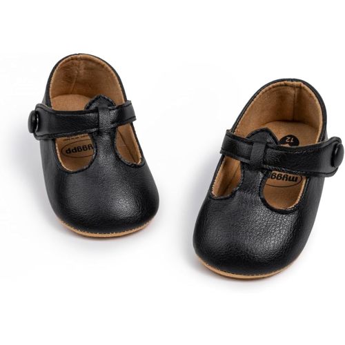 0-6mo - Sonsage Baby Girls Mary Jane Shoes Bowknot Princess Wedding Ballet Flats Infant Anti Slip Soft Sole Newborn First Walking Crib Shoe