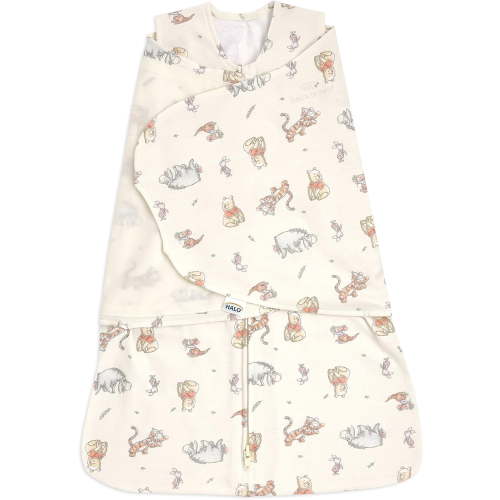 Halo SleepSack: Disney Baby Newborn Swaddle, Winnie Frolic Print, Birth to 3 Months Wearable Blanket