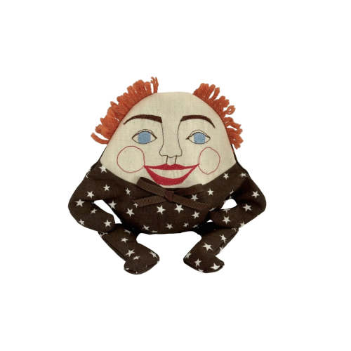 Humpty Dumpty Bean Bag Doll · Brown Stars | Miniature Soft Doll | Acorn Toy Shop