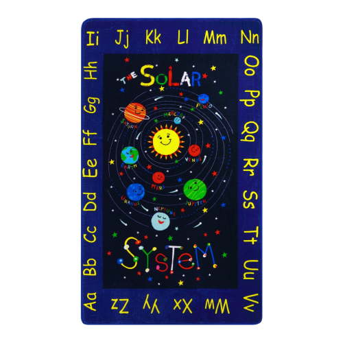 DSSTYLES Kids Rug 8x10 Kids Educational Rug Carpet for Boy & Girl Alphabet Solar System Learning Play Carpet Thick Non Slip Baby Play Mat for Playroom Nursery Kids Baby Bedroom Classroom Soft Mat Rugs