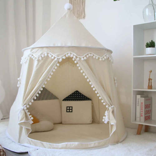 Cozy Kids Play Tent | Indoor Canvas Teepee Tent | Perfect for Playroom or Nursery