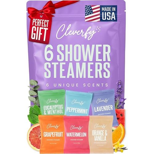 Cleverfy Shower Steamers Aromatherapy - Birthday Gifts for Women, Mom, Wife, Grandma, Her, Best Friend, Daughter, Sister, Teens & Girlfriend - 6 Tablets