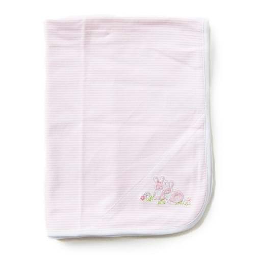 Little Me Baby Bunnies Reversible Receiving Blanket