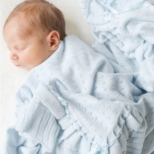 Pointelle Knit Ruffle Blanket | Feltman Brothers