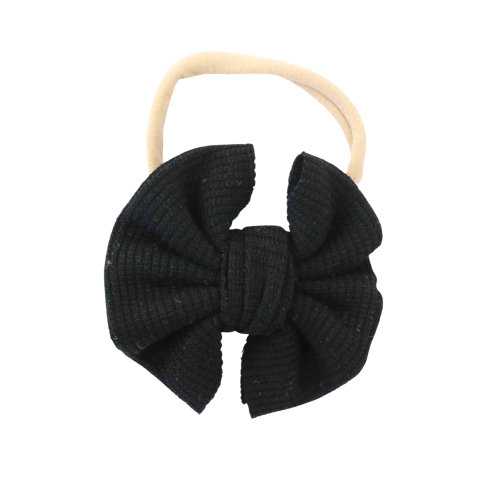 Black Waffle Bow Headband