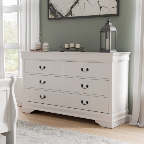Lark Manor™ Aberdeen 58.38" Width 6-Drawer Wood Dresser & Reviews | Wayfair