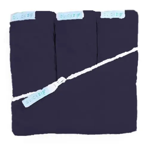 QuickZip Crib Sheet Set - Faster, Safer, Easier Baby Crib Sheets - Includes Deep Navy Wraparound Base & 3 Zip-On Crib Sheets – Deep Navy 100% Cotton - Fits All Standard Crib Mattresses