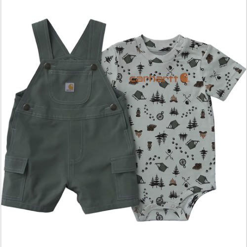 Boys' 2-Piece Short Sleeve Bodysuit & Cargo Pocket Shortall Set (Baby) | Tops | Carhartt