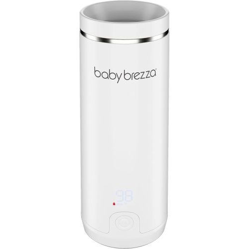 Baby Brezza Superfast Portable Baby Bottle Warmer – 67% Faster - Travel Breastmilk Warmer and Formula Warmer - Safe, Even Heating - Up to 9oz - No Adapters, White