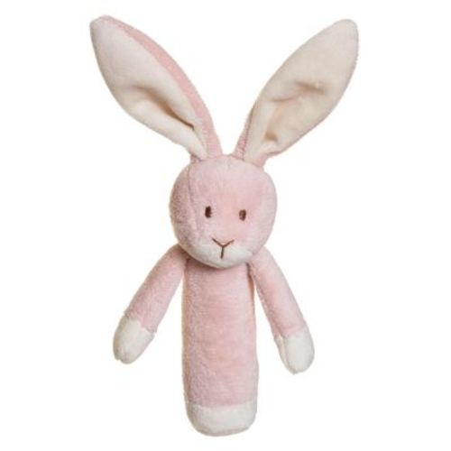 TriAction Toys Teddykompaniet Plush Baby Rattle | Rose Bunny