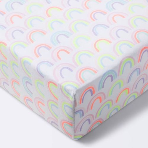 Fitted Crib Sheet Rainbows - Cloud Island™ - White