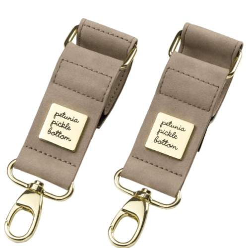 Valet Stroller Clips in Grey Matte Leatherette