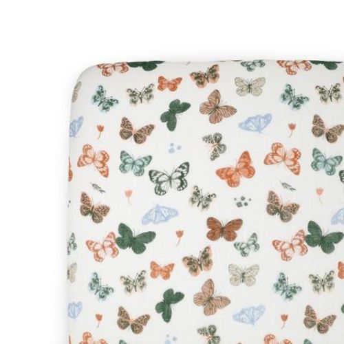 Little Unicorn Cotton Muslin Crib Fitted Sheet - Butterflies