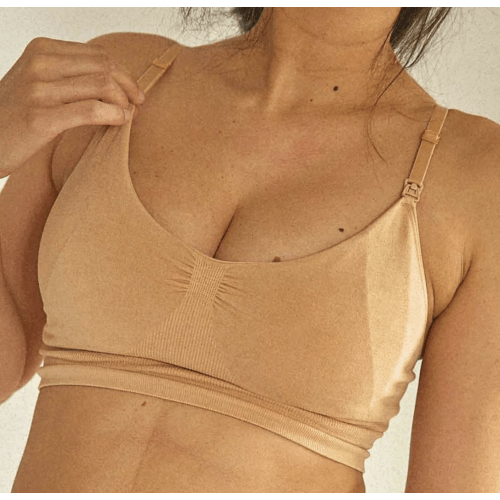 The Essential Nursing And Pumping Bra, Size: M, Color: Sand