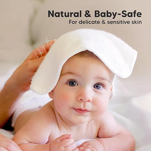 6-Pack Baby Washcloths, Soft Absorbent Washcloths for Face, Body (Sky)