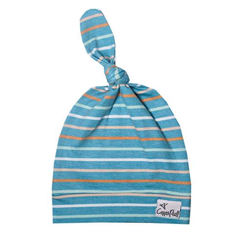 Copper Pearl Baby Beanie Hat Top Knot Stretchy Soft Milo