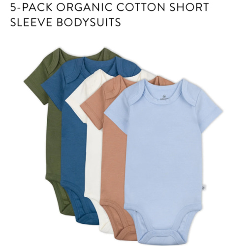 5-Pack Organic Cotton Short Sleeve Bodysuits | Honest Baby Clothing