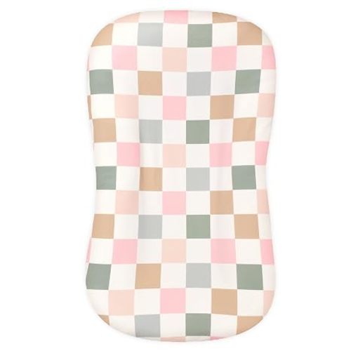 DILIMI Baby Lounger Cover for Boys and Girls, Removable Cover Ultra Soft Comfortable Lounger Slipcover, Light Brown Checkerboard (Lounger not Included)