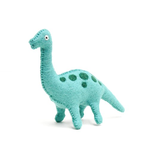 Felt Brachiosaurus Dinosaur Toy / Blue Dinosaur Toy made from Wool Felt