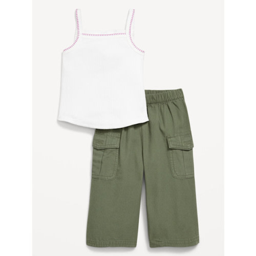 Ribbed Cami Tank and Cargo Pants Set for Baby