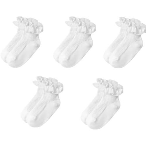 Toddler Girl Socks Toddler Ruffle Sock Girls 2t-3t Baby Infant Dress Lace White Frilly Ruffle Socks for Girls