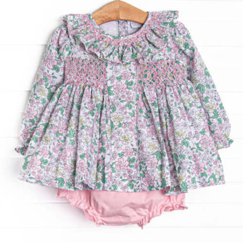 Secret Garden Smocked Diaper Set, Pink – Stitchy Fish