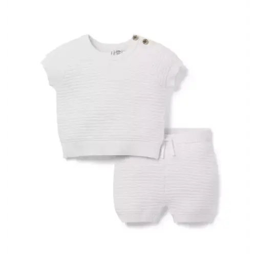 Baby Jet Ivory Baby Textured Stripe Sweater Set by Janie and Jack