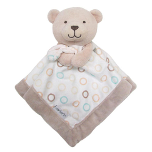 Carter's Brown/White Bear Security Blanket with Plush