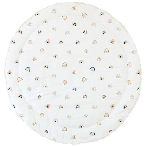 Organic Cotton Quilted Play Mat- Rainbow