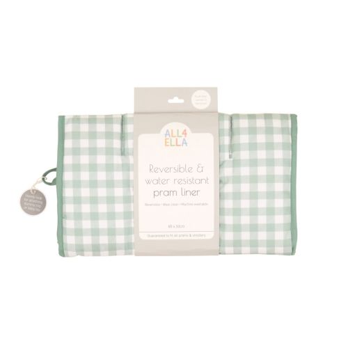 Universal Pram Liner | Gingham Sage