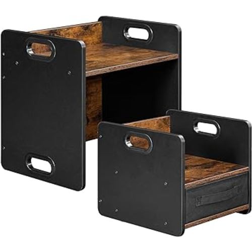 HOOBRO Weaning Table and Chair Set, Toddler Table and Chair Set, Furniture for Kids 1-3 Year Old, Kids Table and Chair for Reading, Rustic Brown and Black BF38JD01