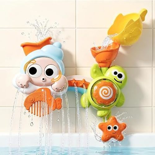 DOLIVE Suction Cup Bath Toys for Toddlers 1-3, Water Sensory Bathtub Toys for Baby Boys Girls, Early Developmental Shower Toy, Perfect Birthday