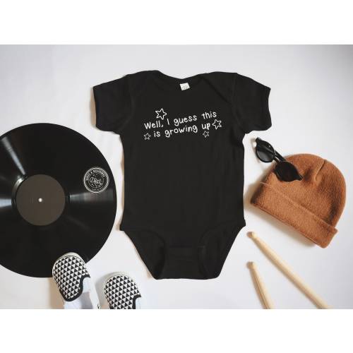 I Guess This Is Growing Up Baby Bodysuit: Emo Punk Alternative Style Band Parody
