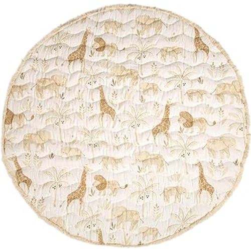 Crane Baby Activity Mat, Baby Play Mat for Boys and Girls, Safari Animal, 40" x 40", Baby Must Haves, Jungle Nursery Decor Infant Play Mat, Tummy Time Baby Floor Mat, Kids Play Mat, Tummy Time Mat