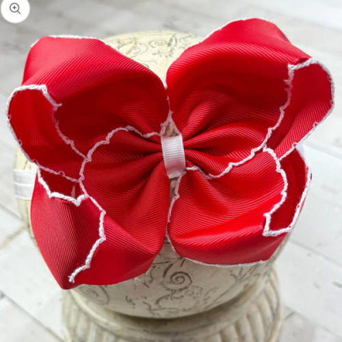 5" Classic Moonstitch Boutique Bows Girls Hair Accessories | Clip or Headband