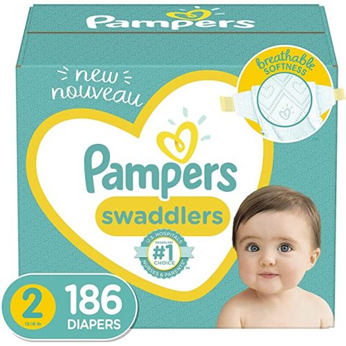 Baby Diapers Size 2, 186 Count - Pampers Swaddlers, ONE MONTH SUPPLY (Packaging and Prints on Diapers May Vary)