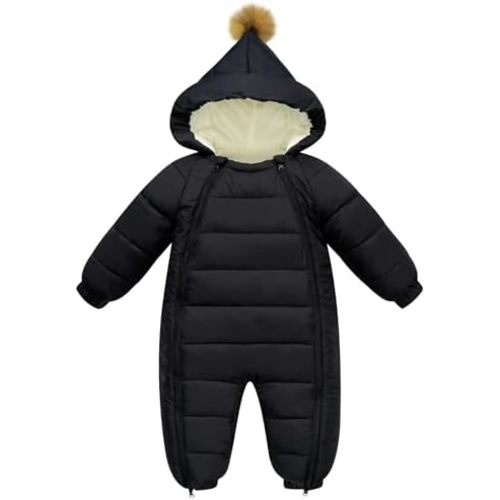 uideazone Baby Snowsuit Newborn Winter Clothes 0-24 Months Coat Jumpsuit Infant Boys Girls Hooded Puffer Jacket