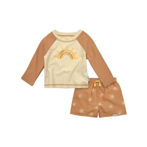 Gerber Baby and Toddler Boys' Rashguard and Swim Trunks and Trunks Set - 2-Piece