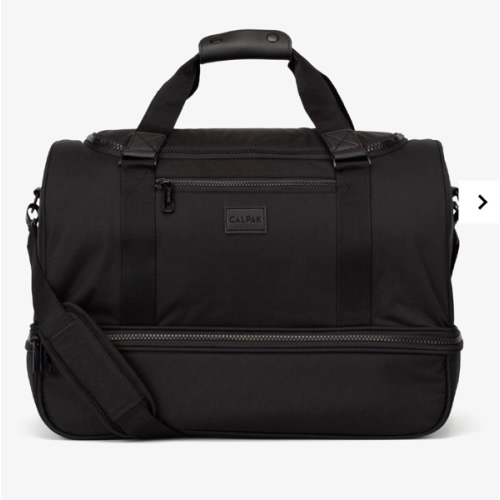 Stevyn Duffel Bag with Shoe Compartment - BLACK