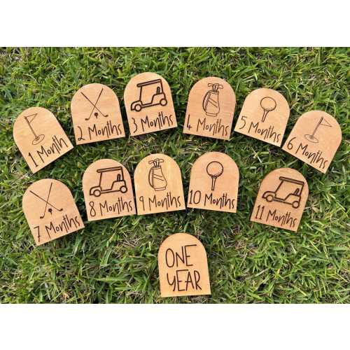 Monthly Milestone Woods- Golf Theme