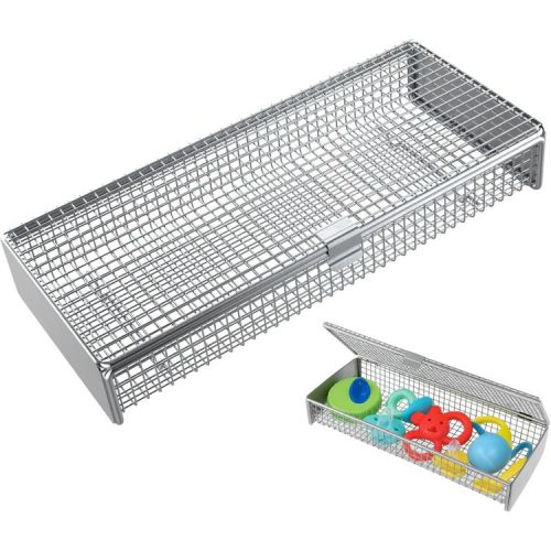 Dishwasher Basket for Small Items, 304 Stainless Steel Dishwasher Basket, Bottle Parts, Scoops, Forks, Chopsticks Cleaning (Silver)
