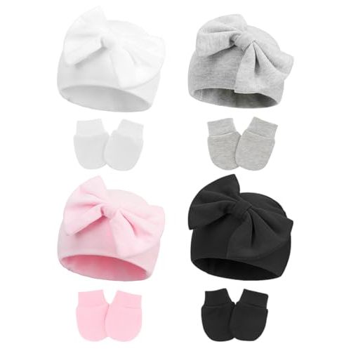 ZURLEFY Cute Baby Mittens Newborn, No Scratch Baby Boy Mittens, Baby Girl Hat Gloves for Toddlers, Infant, Newborn