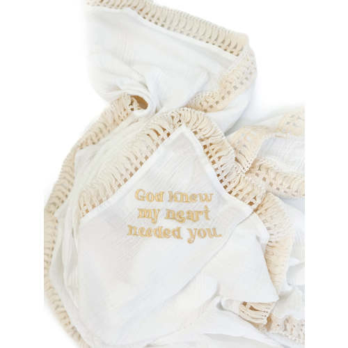 God Knew My Heart Needed You Tassel Swaddle Blanket – OUR HOUSE ABOVE