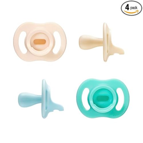 Tommee Tippee Ultra-Light StayPut Pacifier, One-Piece Silicone Design, 0-6m, 4 Pack