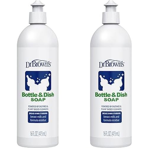 Dr. Brown's Bottle & Dish Soap for Baby Bottles and Baby Accessories, Plant-Derived, Fragrance-Free, 16 fl oz, 2 Pack