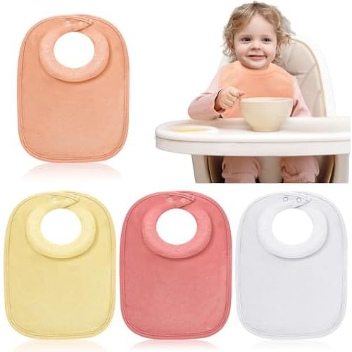 4 Pcs Baby Feeding Bibs for Drooling and Teething Comfi Neck Baby Bib with Padded Collar Absorbent