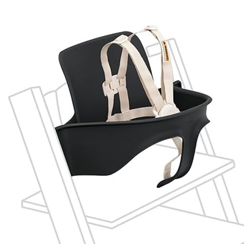 Stokke Tripp Trapp Baby Set 2, Black - Ages 6-36 Months - Convert The Tripp Trapp Chair into a Comfortable High Chair - Includes Stokke Harness 2