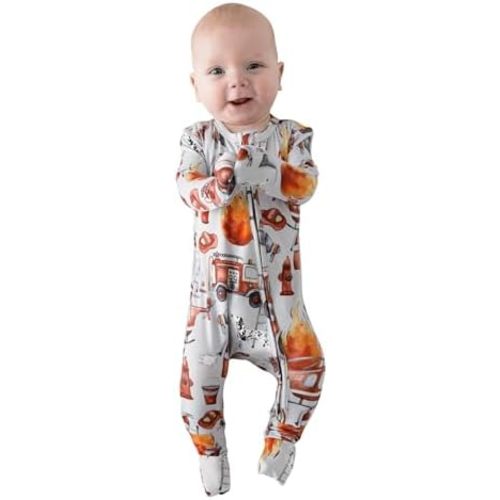 Posh Peanut Convertible Baby Sleepers - Boys Footless Baby Pajamas with 2 Way Zipper for Easy Diaper Changes