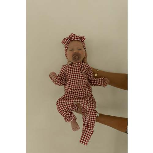 Bamboo Zip Pajamas | Red Gingham (Preview)