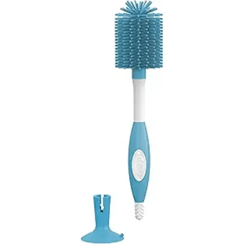 Dr. Brown's Soft Touch No Scratch Baby Bottle Cleaning Brush Nipple Cleaner with Stand and Storage Clip, BPA Free, Blue 1-Pack